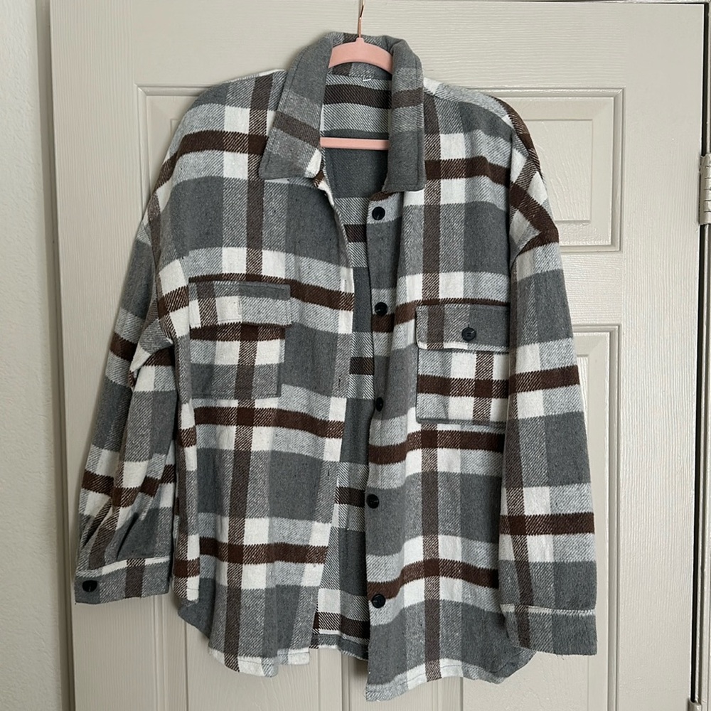 Grey Plaid Shacket.